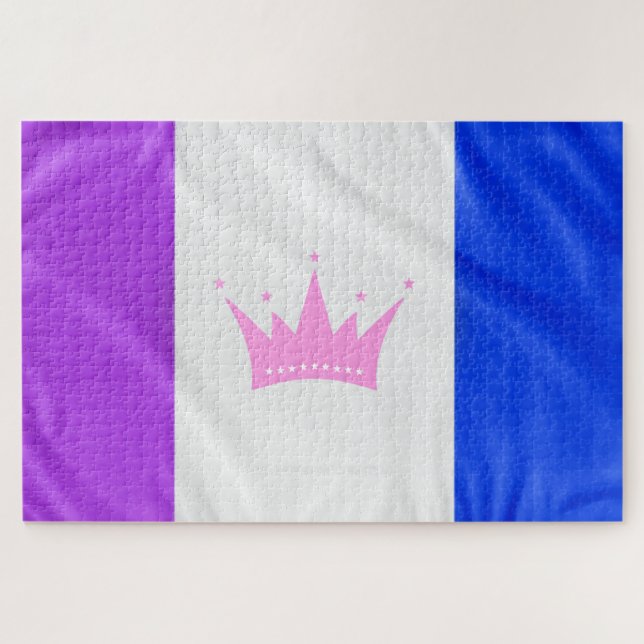 Quebra-cabeça SlipperyJoe Arraste a bandeira azul roxa Sequ azul (Horizontal)