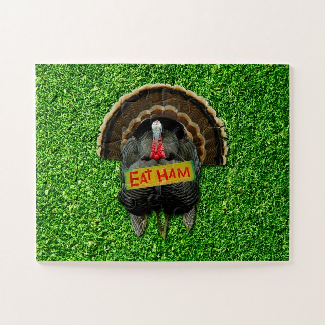 Quebra-cabeça SlipperyJoe's Ação de Graças relva de peru come pr (Horizontal)