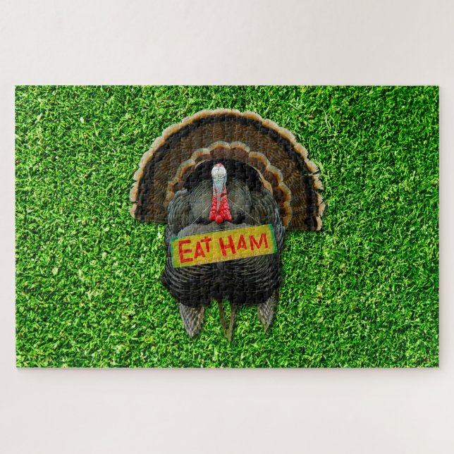 Quebra-cabeça SlipperyJoe's Ação de Graças relva de peru come pr (Horizontal)