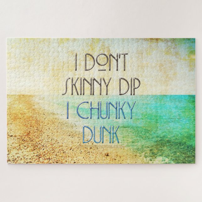 Quebra-cabeça SlipperyJoe's Skinny Dip Beach, vintage Chunk (Horizontal)