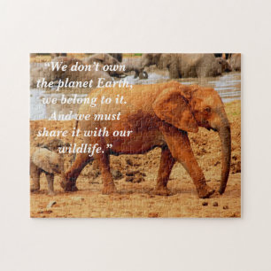 Quebra-cabeça Slogan Personalizado/Mãe e Vitã do Elefante de Con