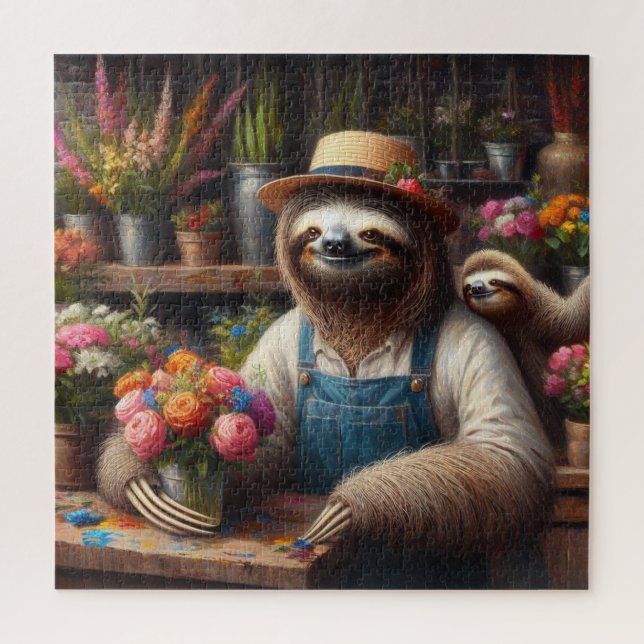 Quebra-cabeça Sloth Florist (Vertical)