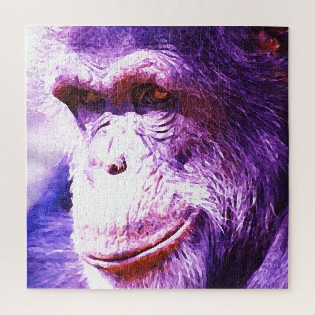 Quebra-cabeça Smiling Chimpanzee Wild Animals Art (Vertical)