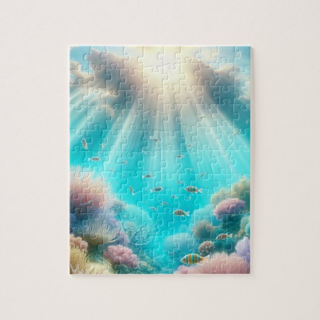 Quebra-cabeça snorkel belo recife de corais (Vertical)