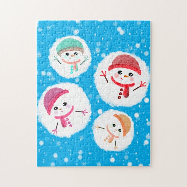 Quebra-cabeça Snowball e Snowman Blue (Vertical)