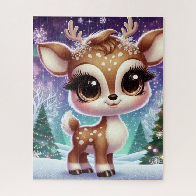 Quebra-cabeça Snowflake Sparkle Baby Reindeer (Vertical)