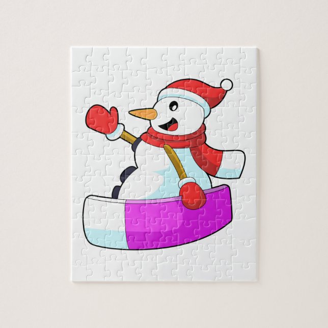 Quebra-cabeça Snowman como Snowboarder com Sonowboard.PNG (Vertical)