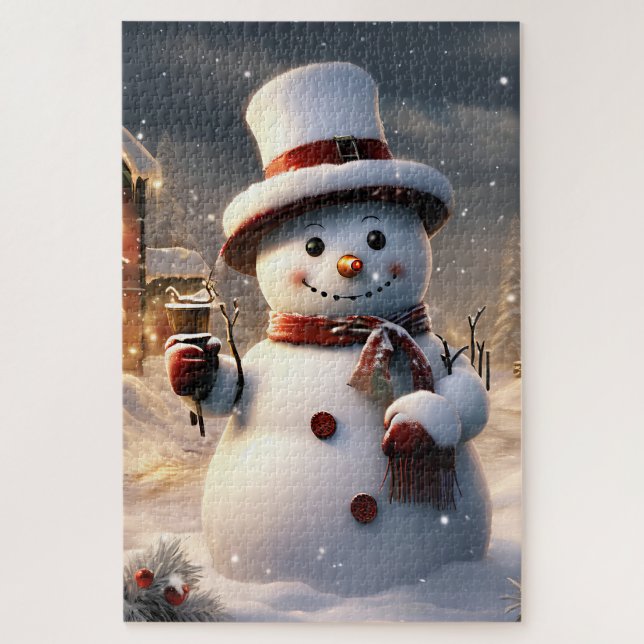 Quebra-cabeça Snowman de Natal (Vertical)
