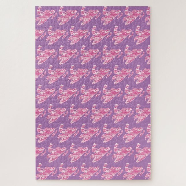 Quebra-cabeça Snowmobile em Camouflage Pink (Vertical)