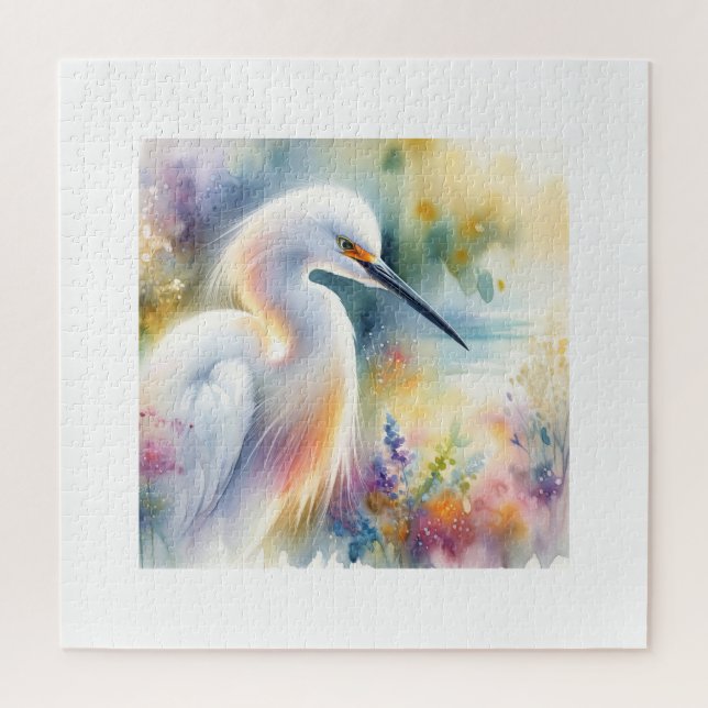 Quebra-cabeça Snowy Egret 180724AREF115 - Watercolor (Vertical)