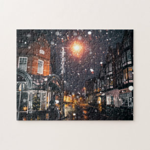 Quebra-cabeça Snowy Winter Cityscape JPG Cityscape Residence Com