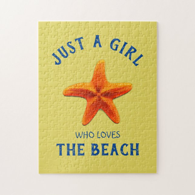 Quebra-cabeça Só uma garota que ama a praia (Vertical)