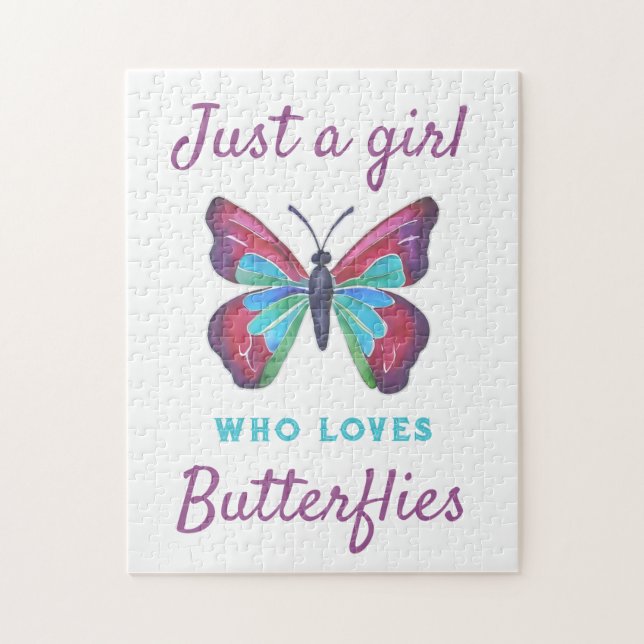 Quebra-cabeça Só uma garota que ama Borboletas (Vertical)