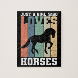 Quebra-cabeça Só uma garota que ama Cavalos | Cavalo-Vintage Ret
