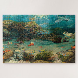 Quebra-cabeça Sob o mar/golfinhos/tartarugas marinhas/cartoonado