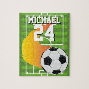 Quebra-cabeça Soccer Ball Name Jersey Number Sports