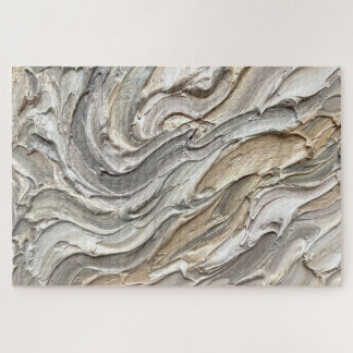 Quebra-cabeça Soft Layers – Neutral Abstract Texture Art