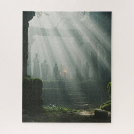 Quebra-cabeça Sol brilha no templo místico antigo