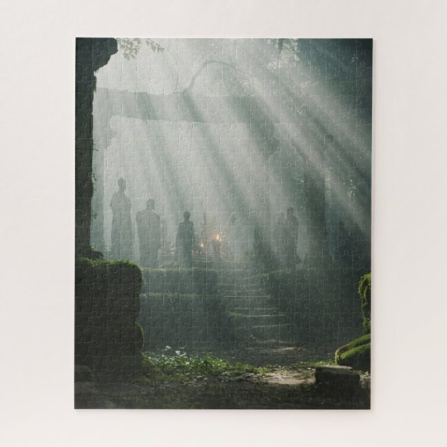 Quebra-cabeça Sol brilha no templo místico antigo (Vertical)