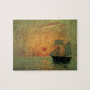Quebra-cabeça Sol Vermelho por Maxime Maufra, Impressionismo Vin