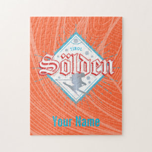 Quebra-cabeça Solden Tirol Retro Skier Vintage Ski Holiday