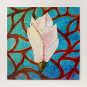 Quebra-cabeça Solteiro Magnolia Flor Cor-de-rosa Modelo