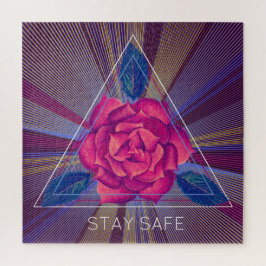 Quebra-cabeça Solteiro Rosa Rosa Rosa Rosa Cor-de-rosa Triângulo