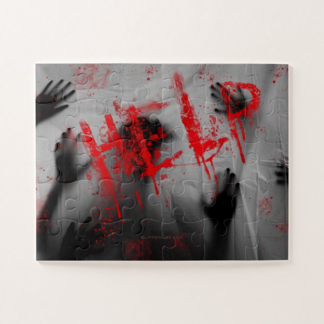 Quebra-cabeça Sombra da folha LGBTQIA de Halloween Feliz de Slip (Horizontal)