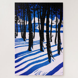 Quebra-cabeça Sombras da Floresta de Inverno – Natureza Minimali