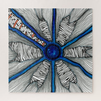 Quebra-cabeça Sombras de Azul e Preto