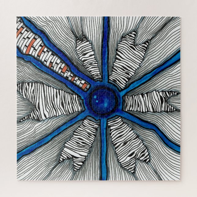 Quebra-cabeça Sombras de Azul e Preto (Vertical)