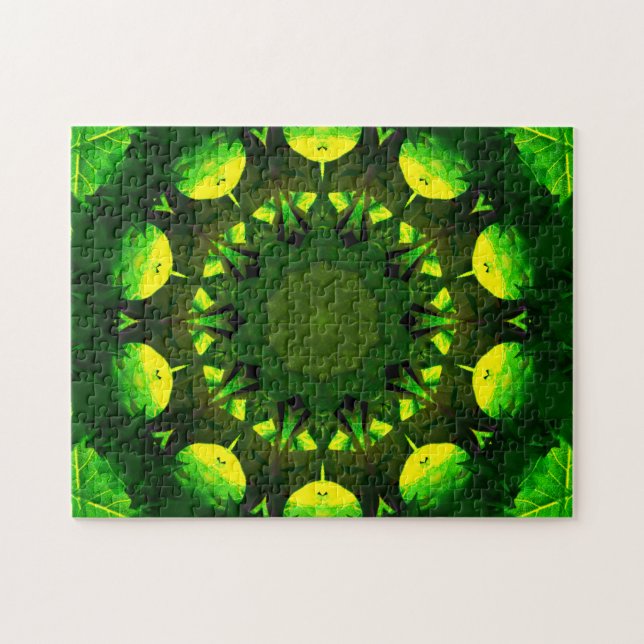 Quebra-cabeça Sombras de Verde | Mandala Art (Horizontal)