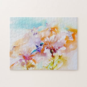 Quebra-cabeça "Sombras impressão do colibri nos Pastels"