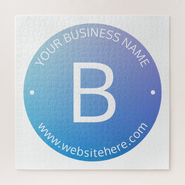 Quebra-cabeça Sombreado Azul e Roxo com Texto Editável (Vertical)