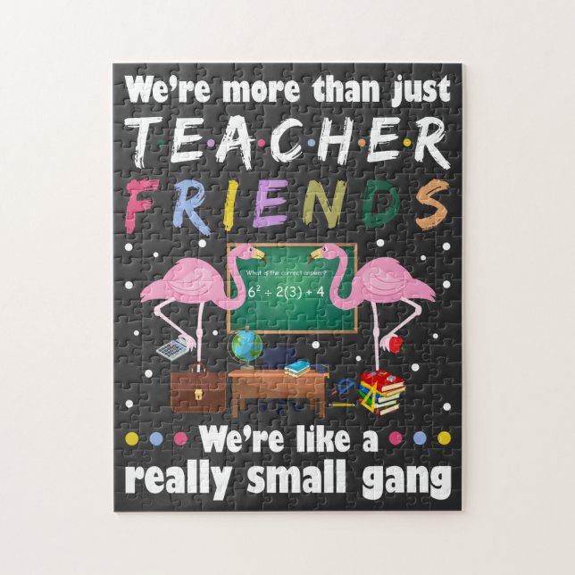 Quebra-cabeça somos mais do que amigos professores, flamingo T-S (Vertical)