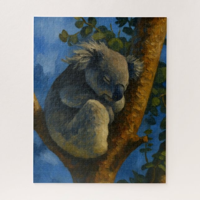 Quebra-cabeça Sonhando no Eucalipto - Dormindo na Arte Koala (Vertical)