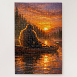 Quebra-cabeça Sonho de canoa Bigfoot ao pôr do sol
