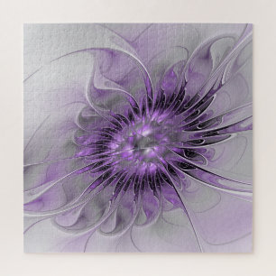 Quebra-cabeça Sonho de Flor de Lavanda Arte Fractal Abstrato Mod