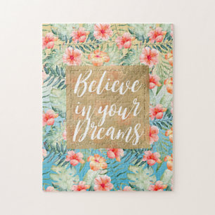 Quebra-cabeça Sonho Dourado Floral Amarelo de Pêssego Rosa Hib