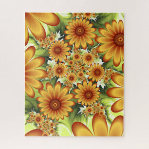 Quebra-cabeça Sonho Floral, Arte Fractal Moderna de Flor Abstrat