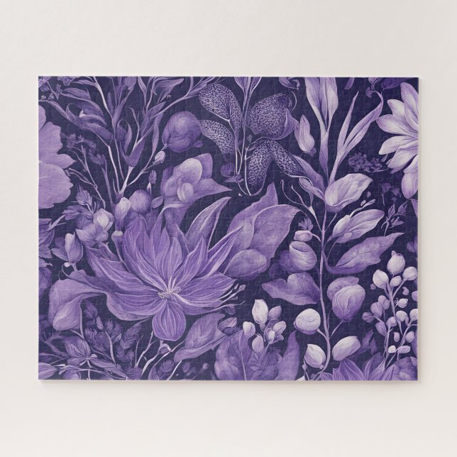 Quebra-cabeça Sonho Roxo Design Botânico Elegante  (Horizontal)