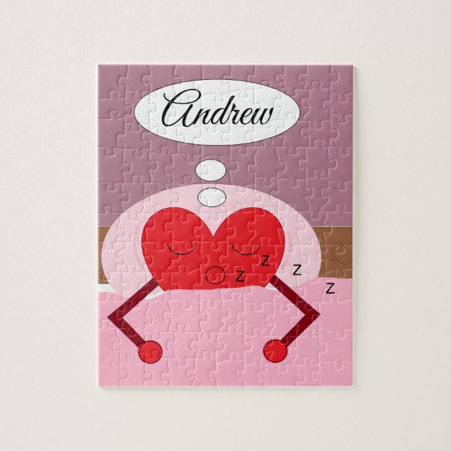 Quebra-cabeça Sonhos de Coração Rosa e Roxo (Vertical)