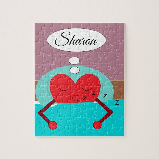 Quebra-cabeça Sonhos de coração roxos e verdes: (Vertical)