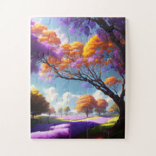 Quebra-cabeça **"Sonhos Lavandas Sob Os Céus De Jacaranda"**