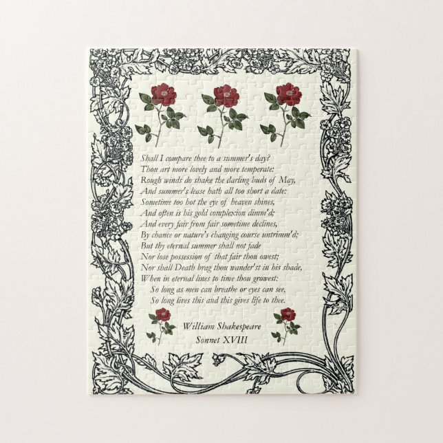 Quebra-cabeça Sonnet nº 18 por William Shakespeare (Vertical)