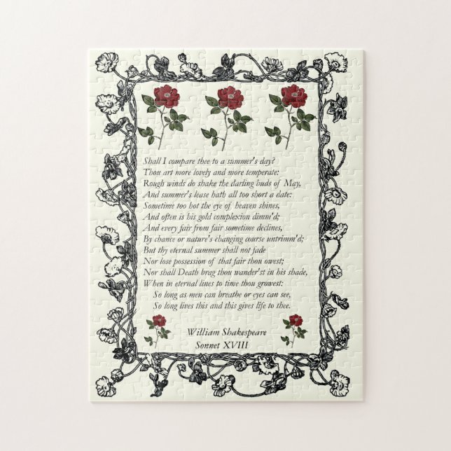 Quebra-cabeça Sonnet nº 18 por William Shakespeare (Vertical)