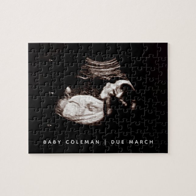 Quebra-cabeça Sonograma de anúncio de gravidez chegando em breve (Horizontal)