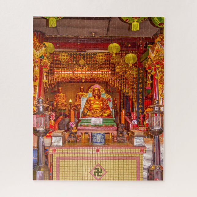 Quebra-cabeça Sorrindo Buda no Templo Chinês, Bangkok (Vertical)