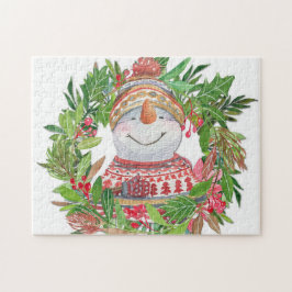 Quebra-cabeça Sorriso Snowman Wreath Natal