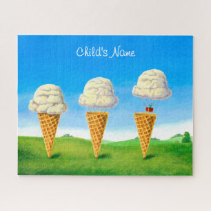 Quebra-cabeça Sorvete Cone - Arte Whimsical com Balão de Ar Quen